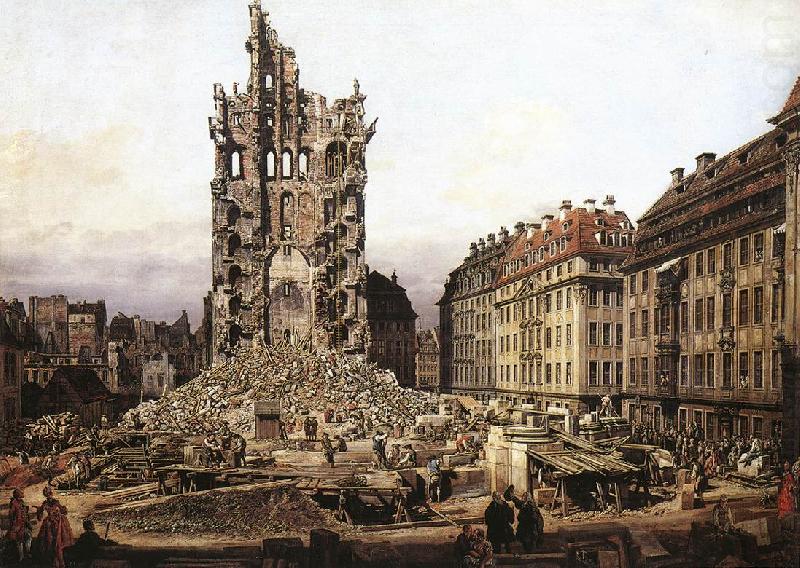 The Ruins of the Old Kreuzkirche in Dresden gfh, BELLOTTO, Bernardo